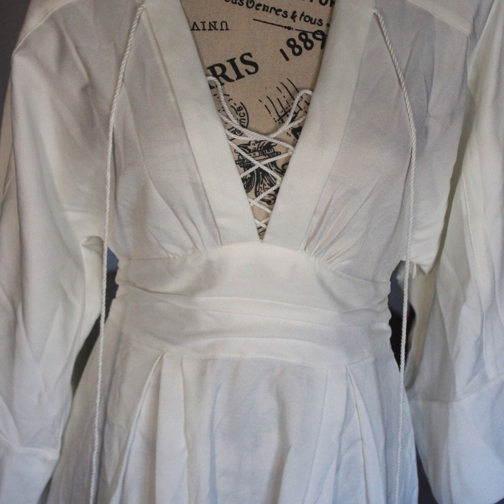 White Abaya cinched waist maxi dress